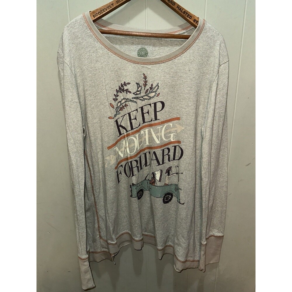 DOUBLE D RANCH Keep Moving Forward Long Sleeve Overiszed Women’s Top Size Large